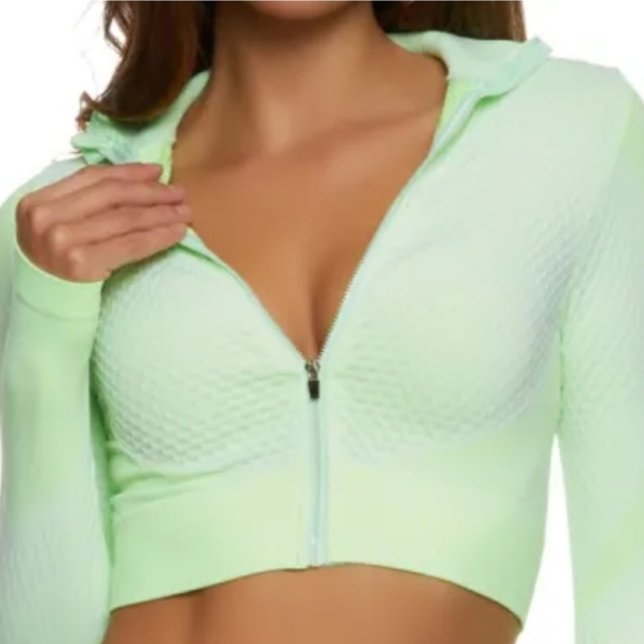 Daisy Seamless Textured Knit Zip Front Track Top Jacket - Picture 4 of 4